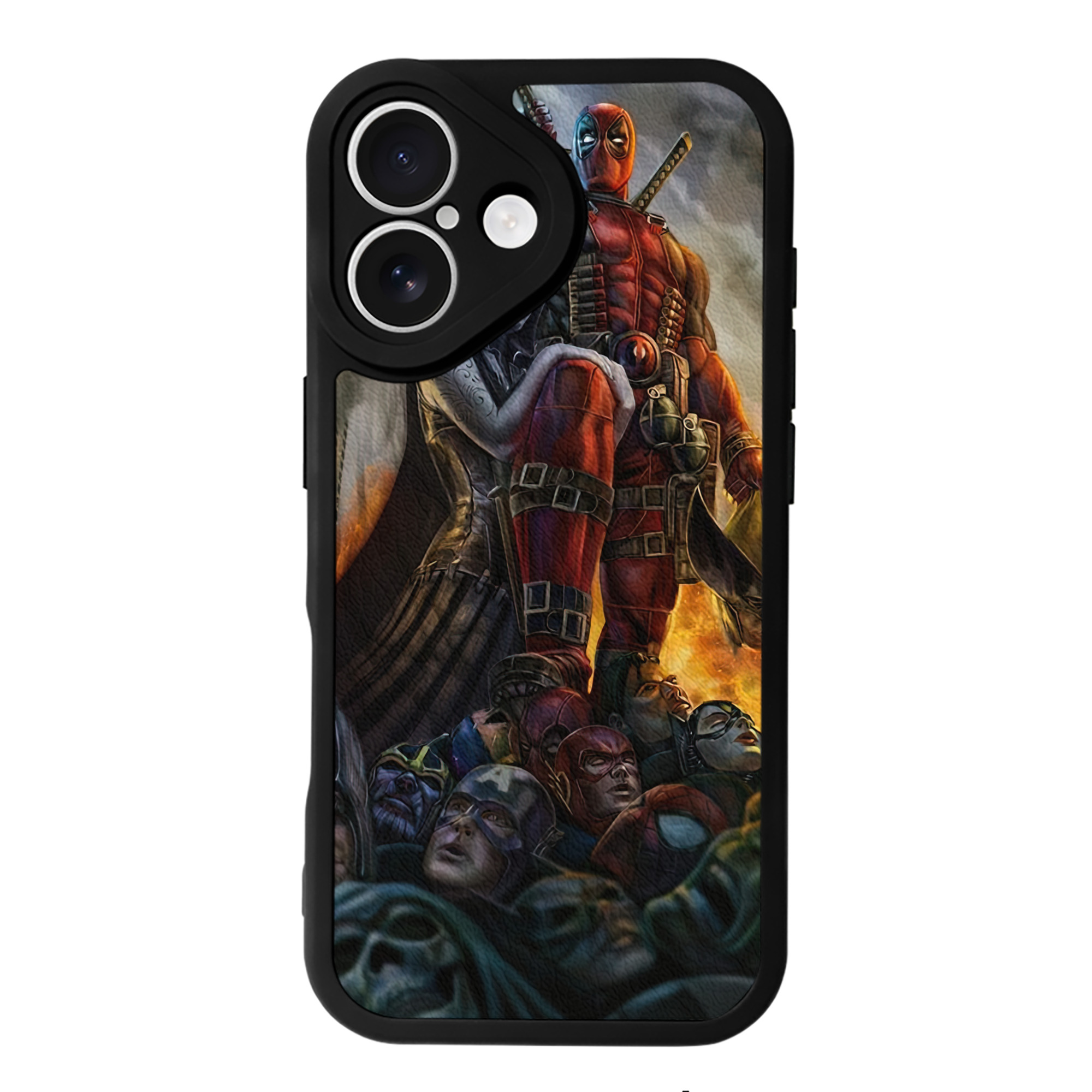 （画像用） Deadpool デッドプール 【iPhone 16シリーズ対応】シリコンスマホケース（レザー調） 材質：シリコン